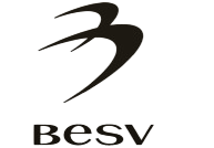 Schwarzes BESV-Logo mit stilisiertem Buchstaben "B" darüber auf weißem Hintergrund.